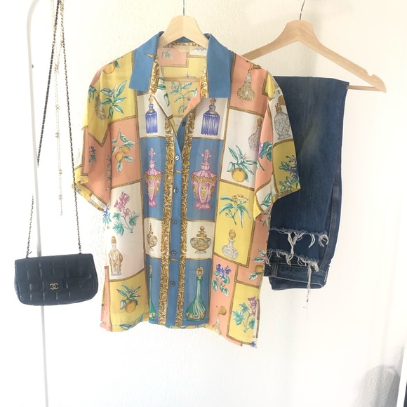 ❌SOLD OUT❌ Vintage 80s  Baroque Printed Shirt - Picture 5 of 5